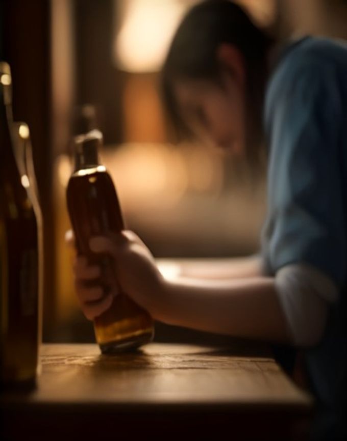 瓶詰めをする手元