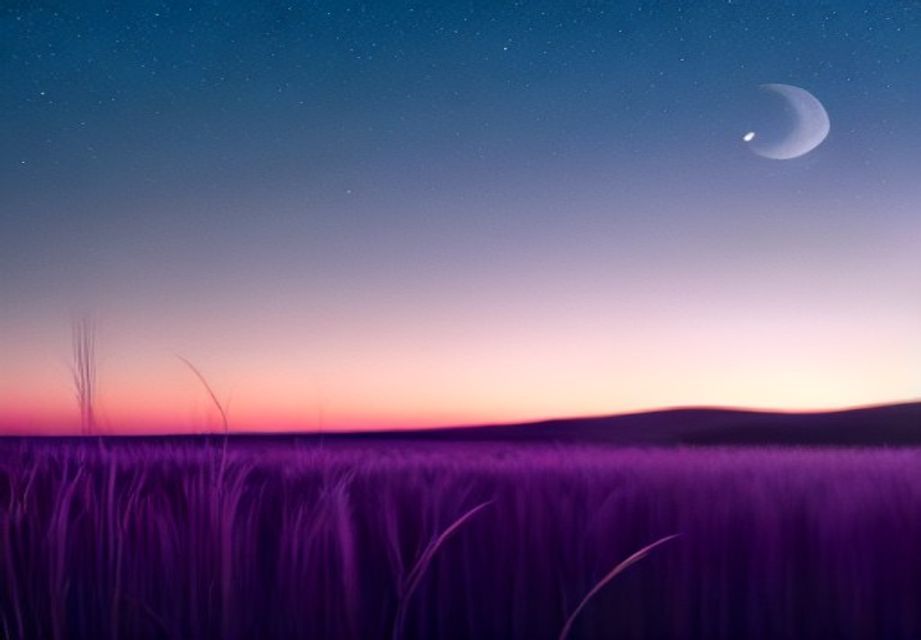 夜明け前の麦畑